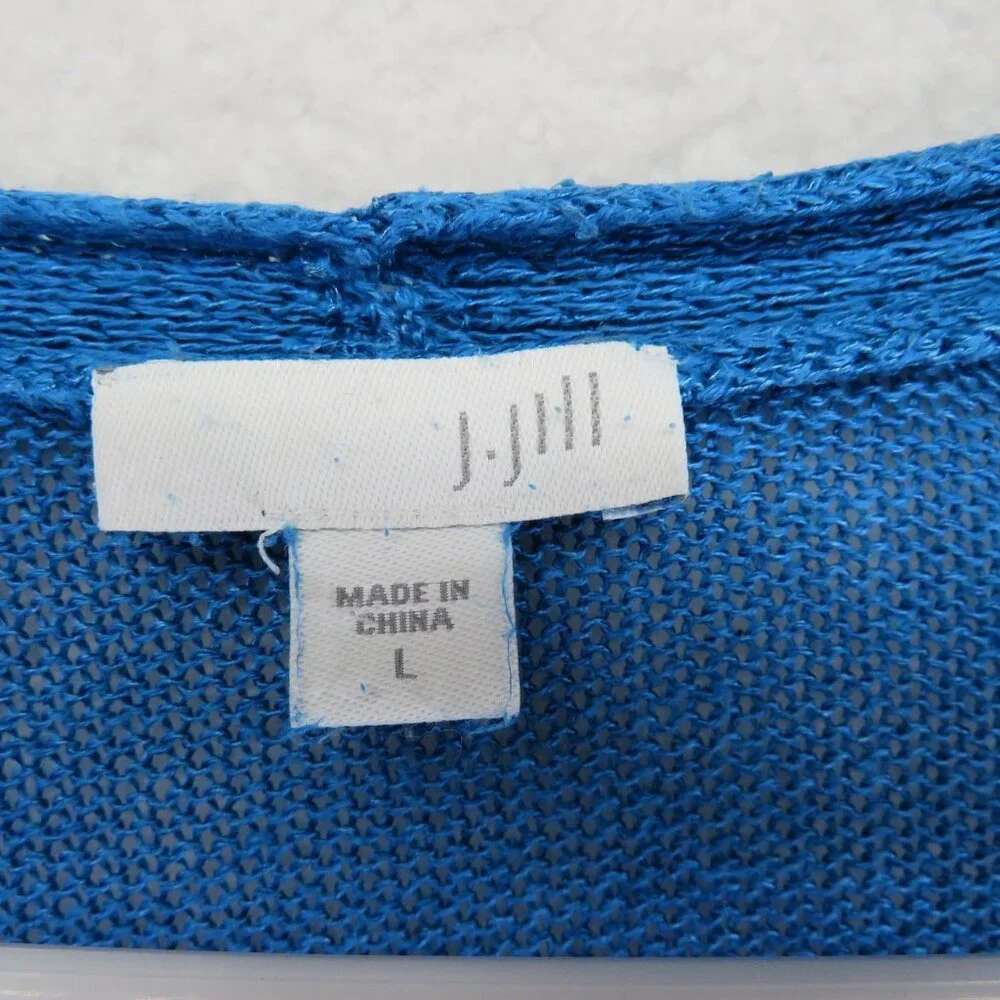 J Jill Cardigan Sweater Womens Large Open Front Linen Blend Lightweight Layer‎